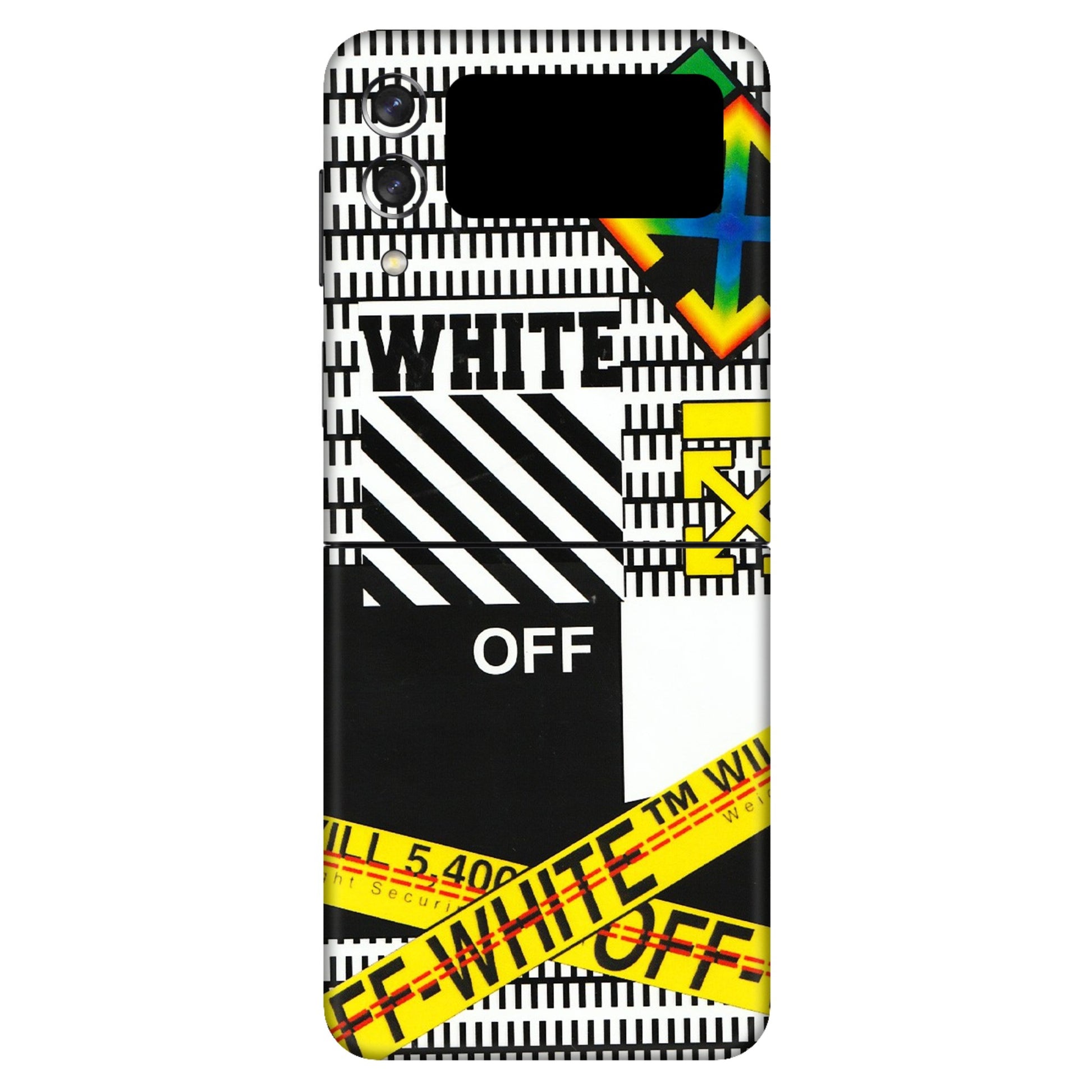 Samsung M/F/Note/Flip and C Phone Skins (All Models) - White Off Abstract - 3D Embossed Finish (L-172) Samsung Galaxy Z Flip 3 (5G)