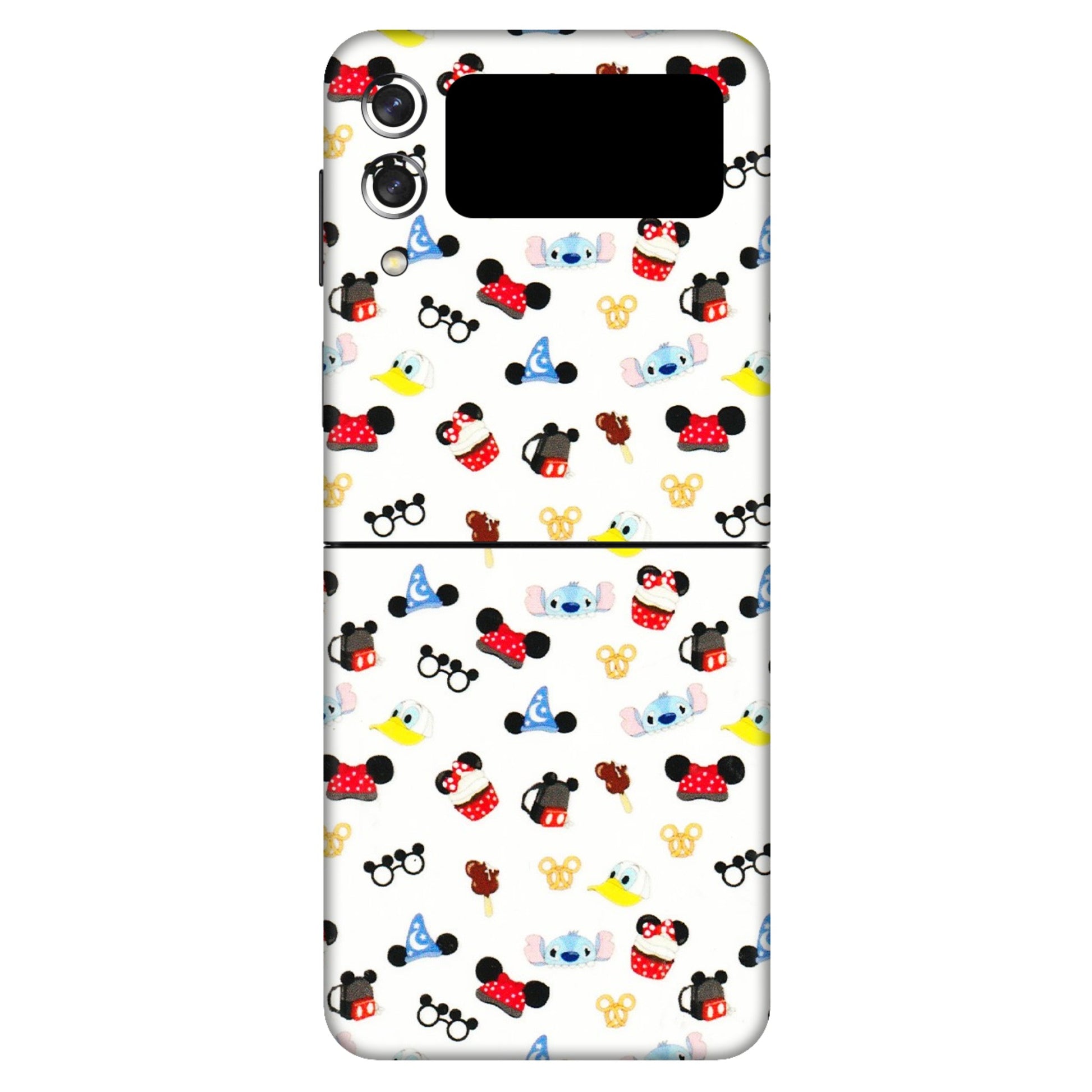 Samsung M/F/Note/Flip and C Phone Skins (All Models) - Minnie Mouse & Donald Doodles s - 3D Embossed Finish (L-194) Samsung Galaxy Z Flip 3 (5G)