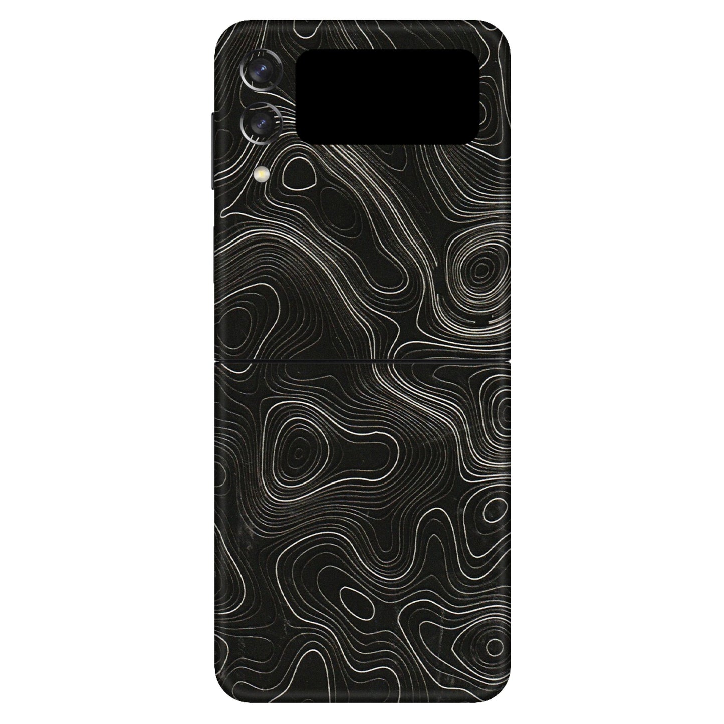 Samsung M/F/Note/Flip and C Phone Skins (All Models) - Black Swirl - 3D Embossed Finish (L-196) Samsung Galaxy Z Flip 3 (5G)