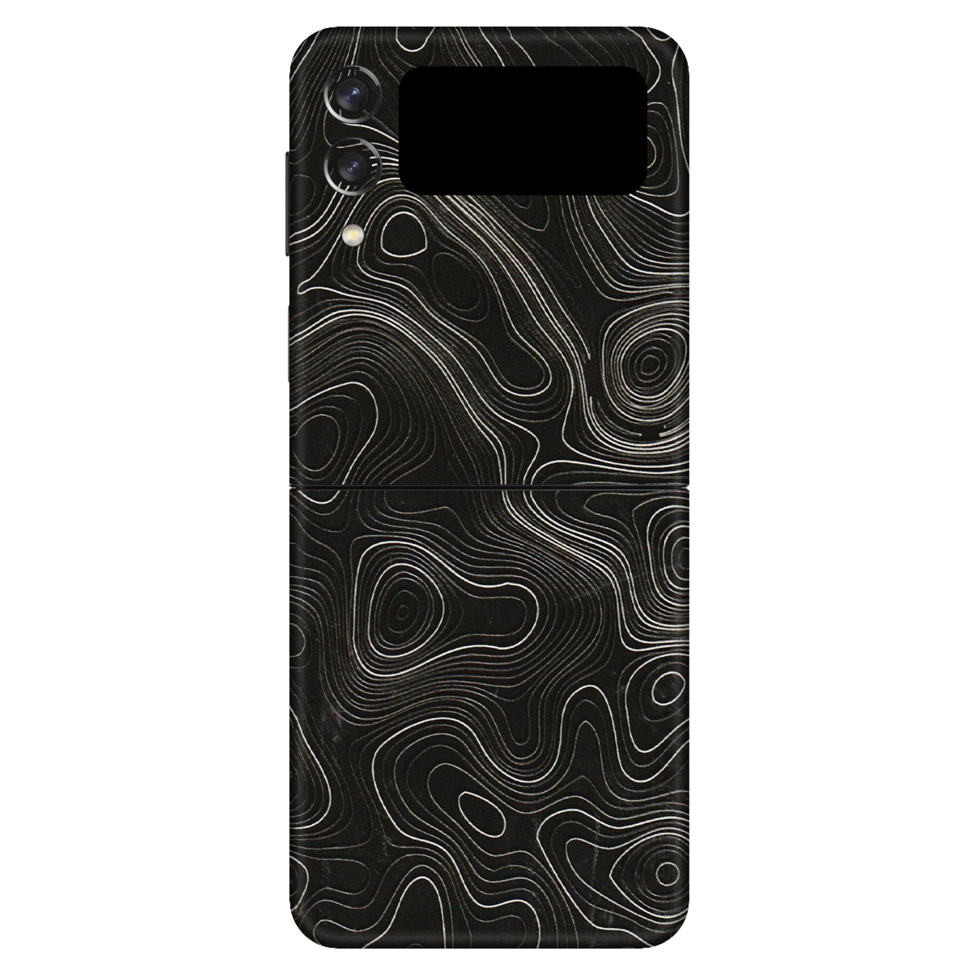 Samsung M/F/Note/Flip and C Phone Skins (All Models) - Black Swirl - 3D Embossed Finish (L-196) Samsung Galaxy Z Flip 3 (5G)