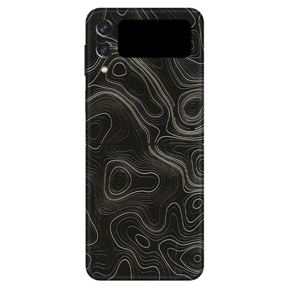 Samsung M/F/Note/Flip and C Phone Skins (All Models) - Black Swirl - 3D Embossed Finish (L-196) Samsung Galaxy Z Flip 3 (5G)