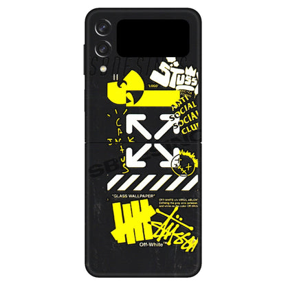 Samsung M/F/Note/Flip and C Phone Skins (All Models) - Anti Social Graffiti - 3D Embossed Finish (L-198) Samsung Galaxy Z Flip 3 (5G)