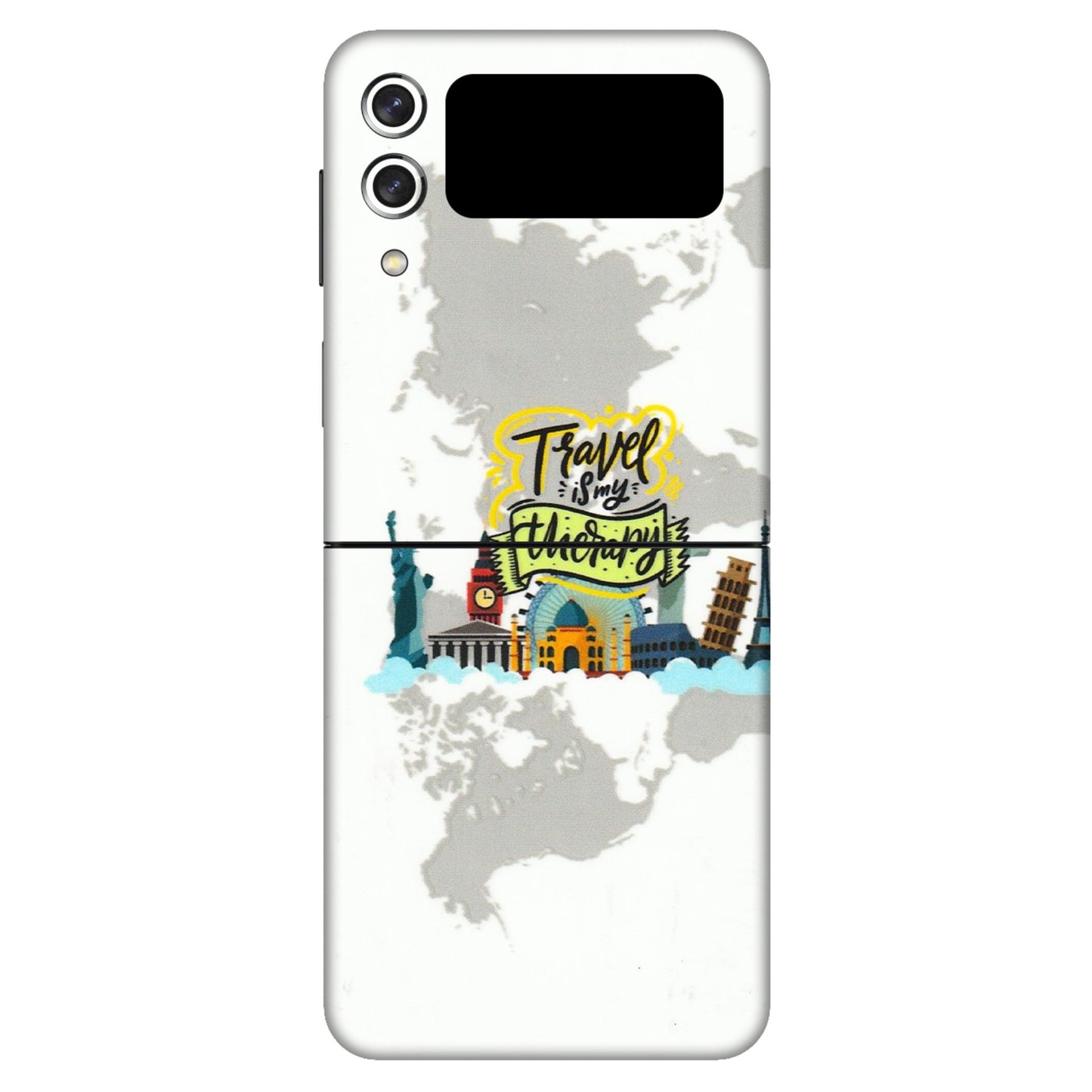 Samsung M/F/Note/Flip and C Phone Skins (All Models) - Travel Therapy - 3D Embossed Finish (L-199) Samsung Galaxy Z Flip 3 (5G)