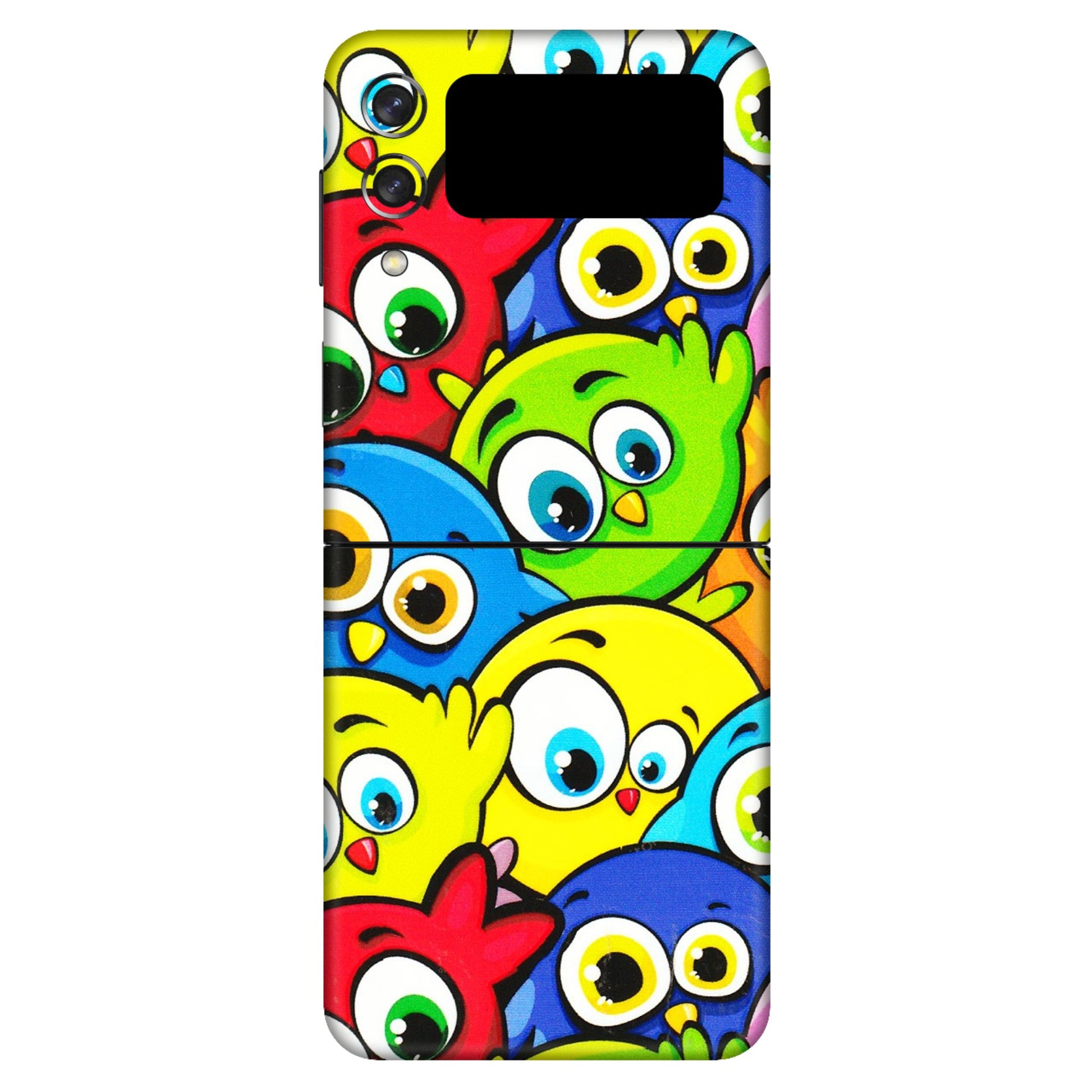 Samsung M/F/Note/Flip and C Phone Skins (All Models) - Cute Fluffy Birds - 3D Embossed Finish (L-213) Samsung Galaxy Z Flip 3 (5G)