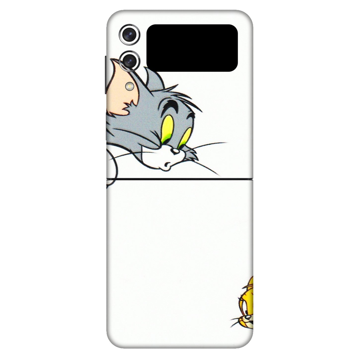 Samsung M/F/Note/Flip and C Phone Skins (All Models) - Cute Tom And Jerry - 3D Embossed Finish (L-220) Samsung Galaxy Z Flip 3 (5G)
