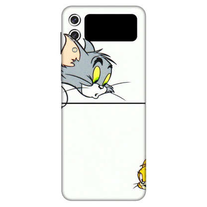Samsung M/F/Note/Flip and C Phone Skins (All Models) - Cute Tom And Jerry - 3D Embossed Finish (L-220) Samsung Galaxy Z Flip 3 (5G)