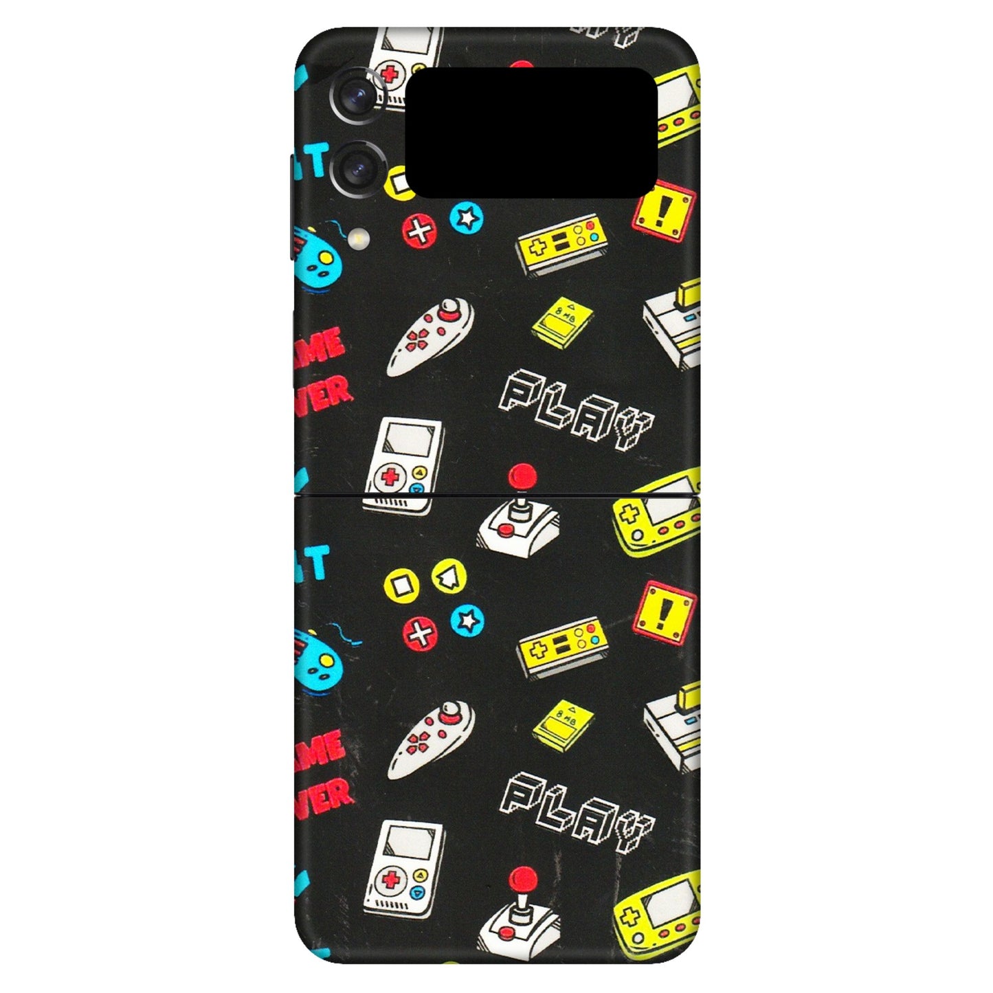 Samsung M/F/Note/Flip and C Phone Skins (All Models) - Gaming Doodles - 3D Embossed Finish (L-224) Samsung Galaxy Z Flip 3 (5G)