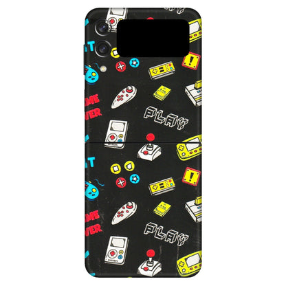 Samsung M/F/Note/Flip and C Phone Skins (All Models) - Gaming Doodles - 3D Embossed Finish (L-224) Samsung Galaxy Z Flip 3 (5G)