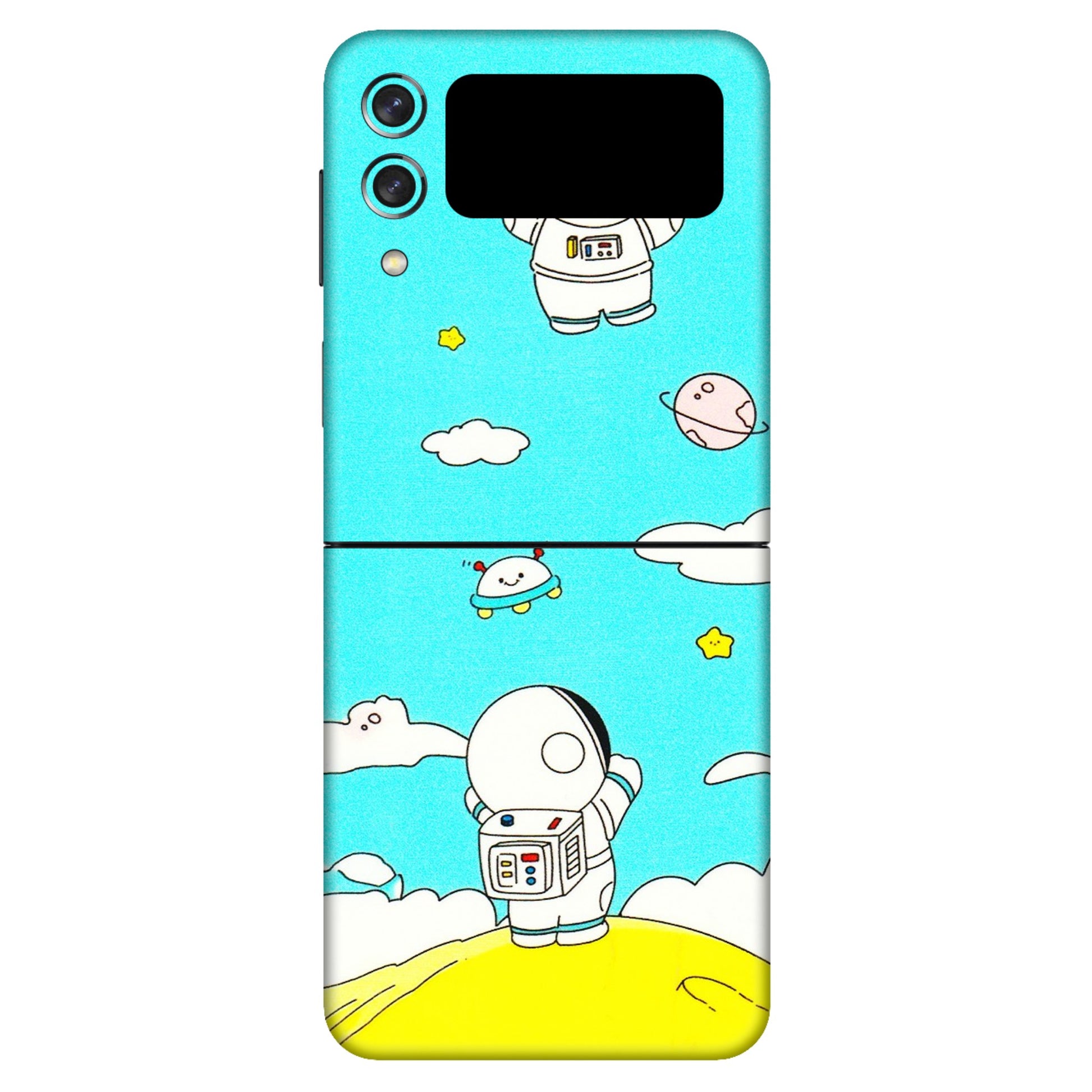Samsung M/F/Note/Flip and C Phone Skins (All Models) - Blue Skies Astro Float - 3D Embossed Finish (L-230) Samsung Galaxy Z Flip 3 (5G)