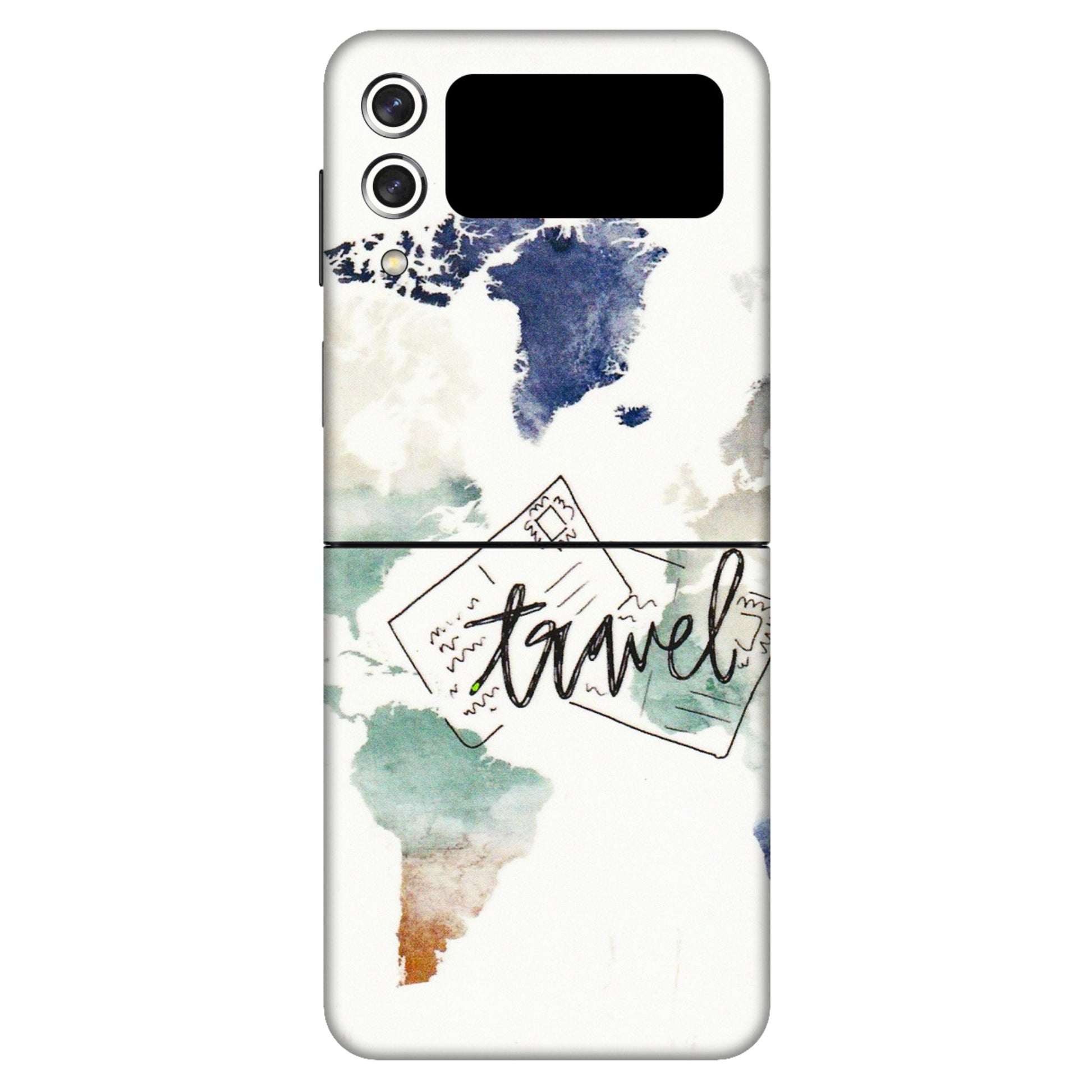 Samsung M/F/Note/Flip and C Phone Skins (All Models) - Travel The World - 3D Embossed Finish (L-232) Samsung Galaxy Z Flip 3 (5G)