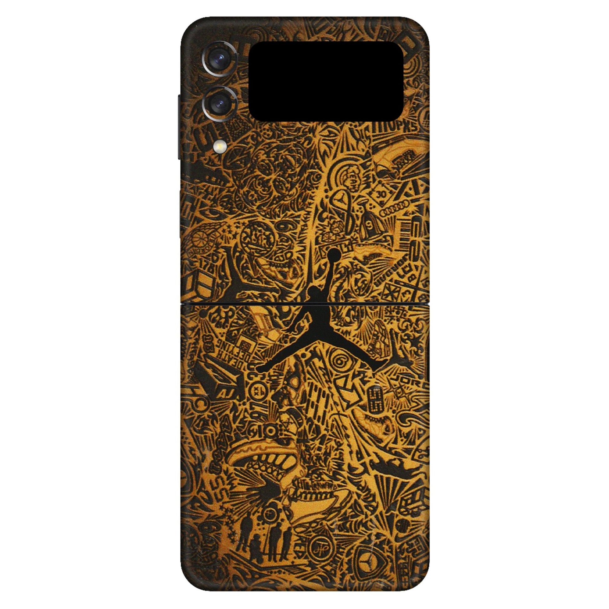 Samsung M/F/Note/Flip and C Phone Skins (All Models) - Premium Gold Basketball Player - 3D Embossed Finish (L-236) Samsung Galaxy Z Flip 3 (5G)