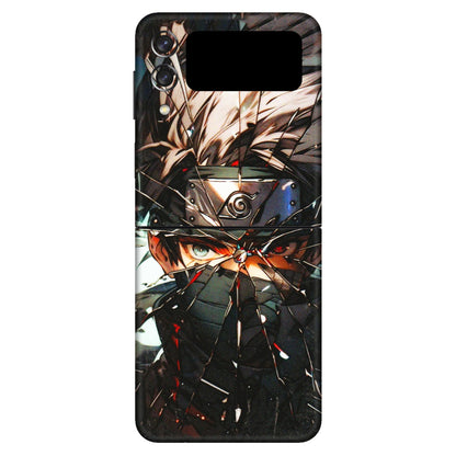 Samsung M/F/Note/Flip and C Phone Skins (All Models) - Kakashi Shattered Glass Effect - 3D Embossed Finish (L-237) Samsung Galaxy Z Flip 3 (5G)