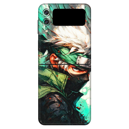 Samsung M/F/Note/Flip and C Phone Skins (All Models) - Kakashi Side Profile - 3D Embossed Finish (L-249) Samsung Galaxy Z Flip 3 (5G)