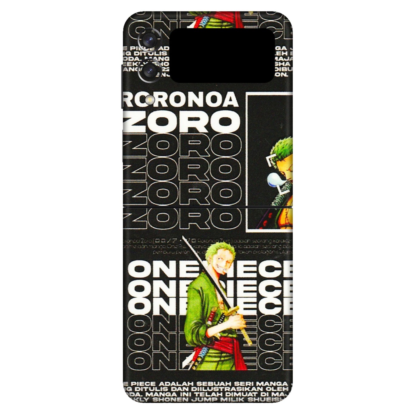 Samsung M/F/Note/Flip and C Phone Skins (All Models) - One Piece Zoro - 3D Embossed Finish (L-250) Samsung Galaxy Z Flip 3 (5G)