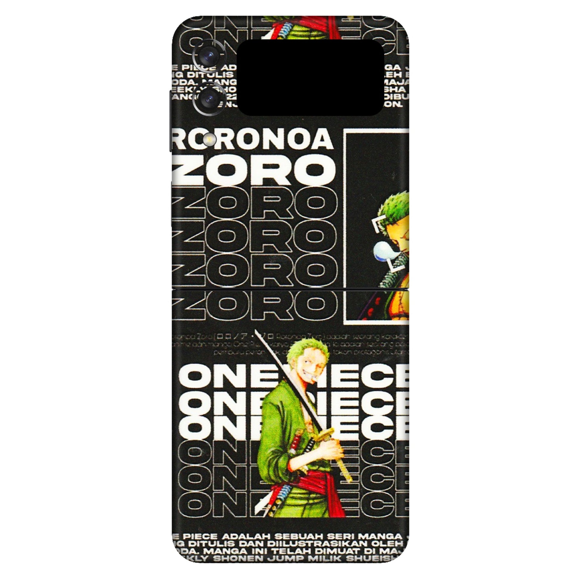 Samsung M/F/Note/Flip and C Phone Skins (All Models) - One Piece Zoro - 3D Embossed Finish (L-250) Samsung Galaxy Z Flip 3 (5G)