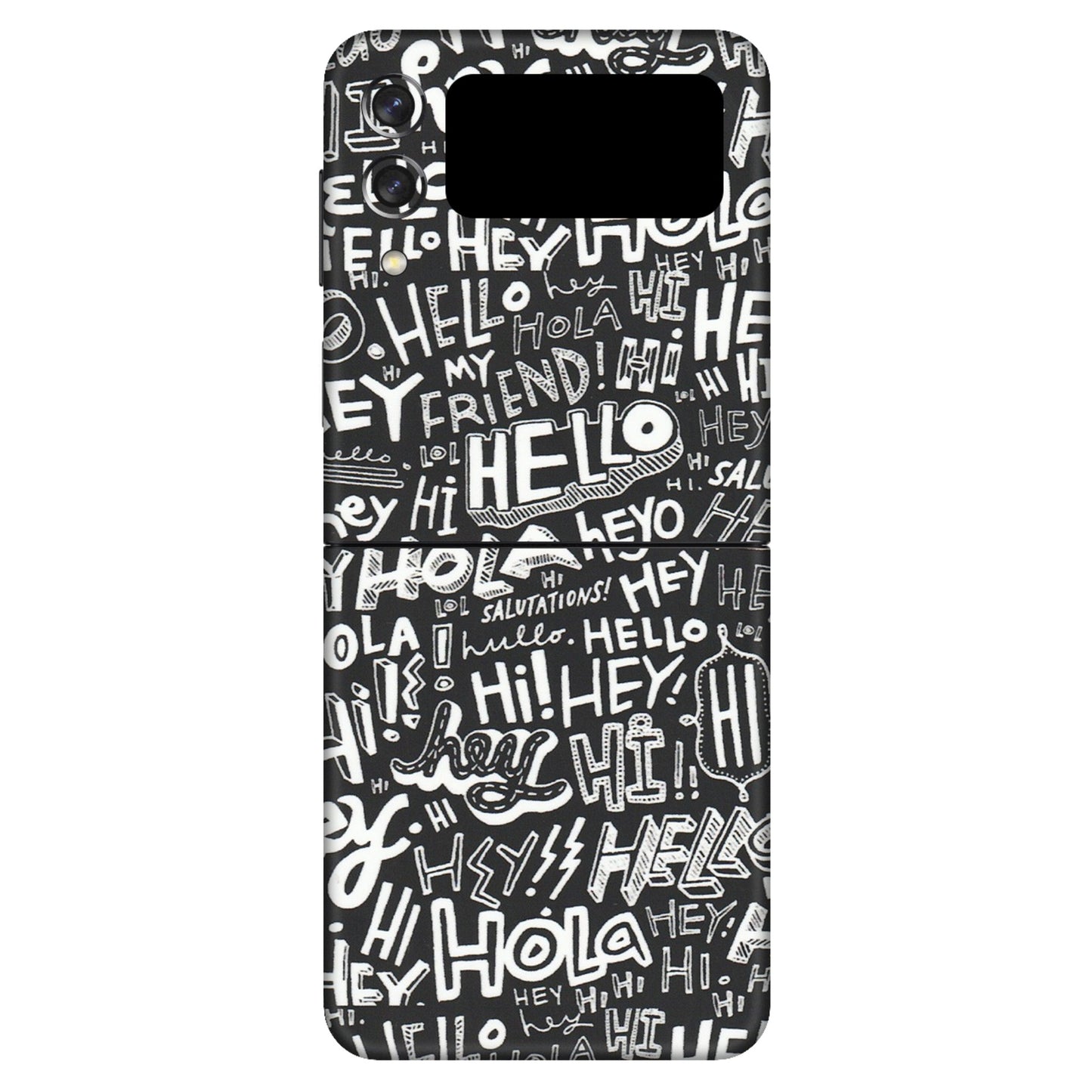 Samsung M/F/Note/Flip and C Phone Skins (All Models) - Hi Hello Doodles - Matte Finish (M-25) Samsung Galaxy Z Flip 3 (5G)