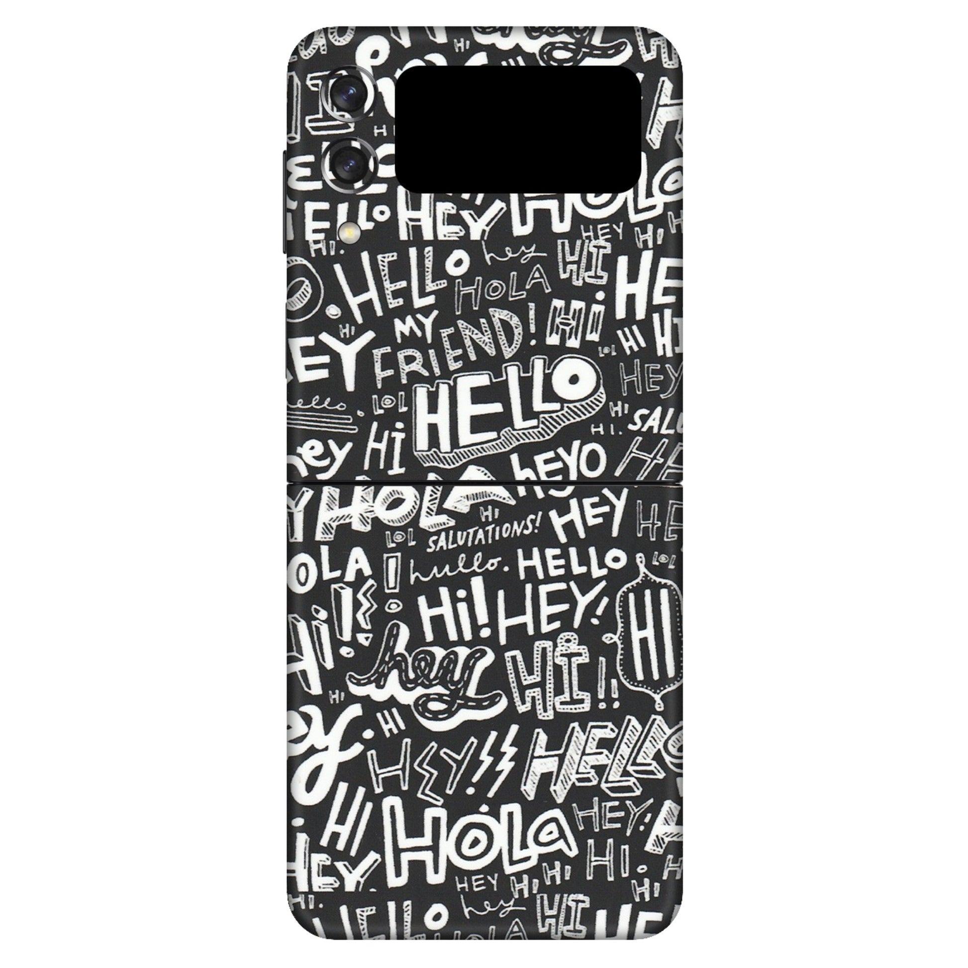 Samsung M/F/Note/Flip and C Phone Skins (All Models) - Hi Hello Doodles - Matte Finish (M-25) Samsung Galaxy Z Flip 3 (5G)