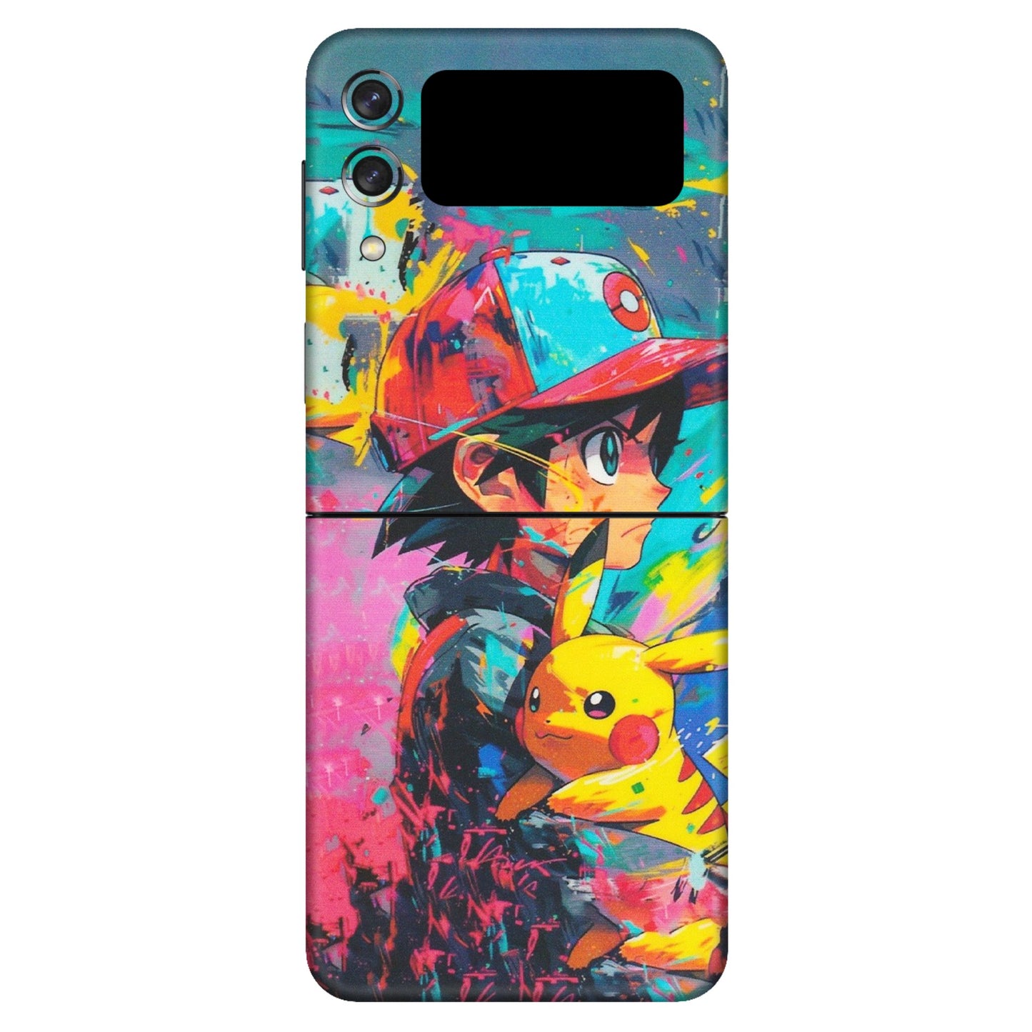 Samsung M/F/Note/Flip and C Phone Skins (All Models) - Ash & Pikachu - Matte Finish (M-26) Samsung Galaxy Z Flip 3 (5G)