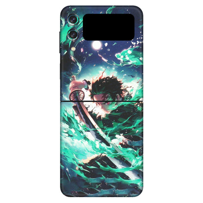 Samsung M/F/Note/Flip and C Phone Skins (All Models) - Sword Fighter Anime - Matte Finish (M-29) Samsung Galaxy Z Flip 3 (5G)