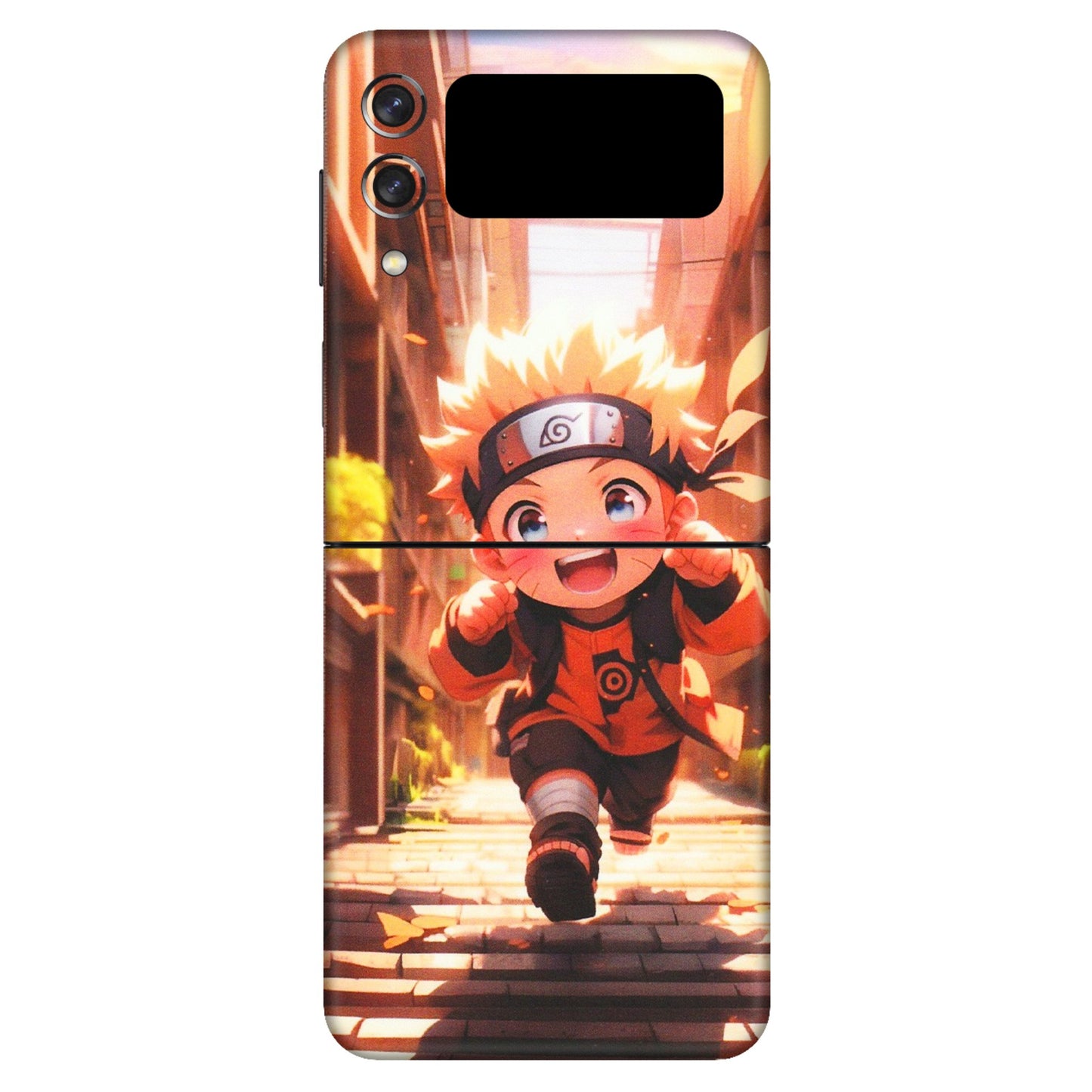 Samsung M/F/Note/Flip and C Phone Skins (All Models) - Naruto Cute Toon Running - Matte Finish (M-04) Samsung Galaxy Z Flip 3 (5G)