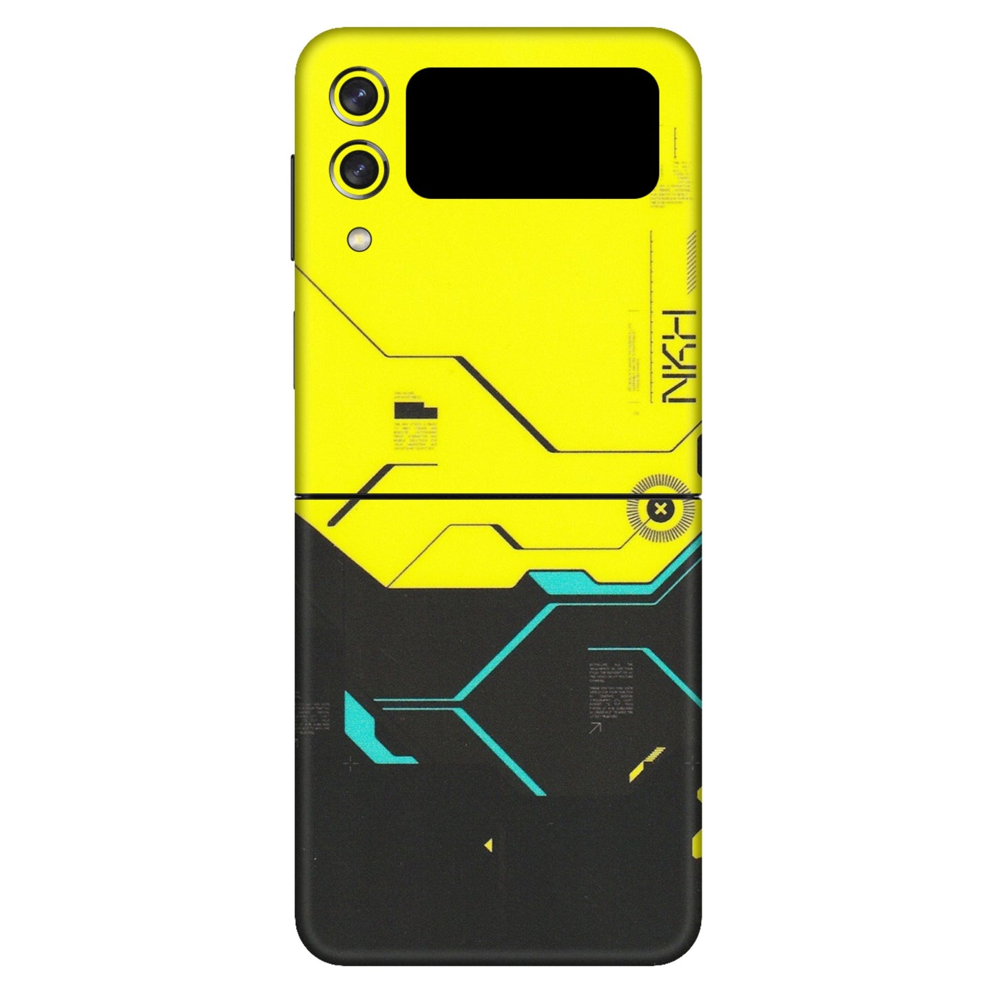 Samsung M/F/Note/Flip and C Phone Skins (All Models) - Black Yellow Technica - Matte Finish (M-53) Samsung Galaxy Z Flip 3 (5G)