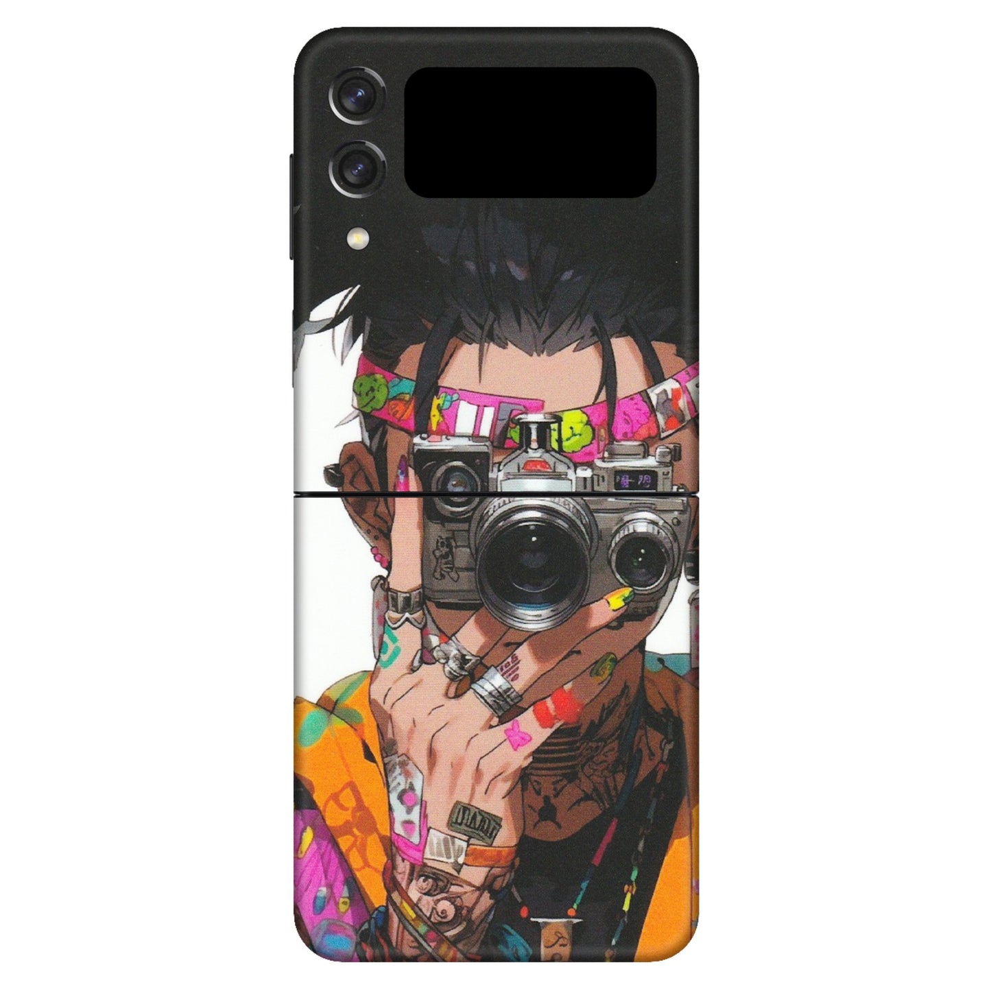 Samsung M/F/Note/Flip and C Phone Skins (All Models) - Camera Lover Girl - Matte Finish (M-09) Samsung Galaxy Z Flip 3 (5G)