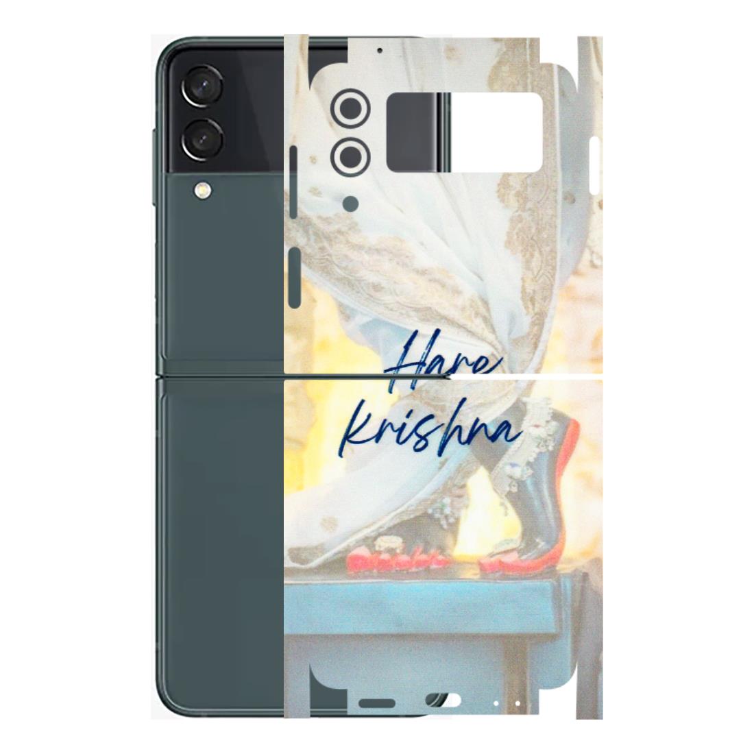 Samsung M/F/Note/Flip and C Phone Skins (All Models) - Hare Krishna - 3D Embossed Finish (L-03) Samsung Galaxy Z Flip 3 (5G)