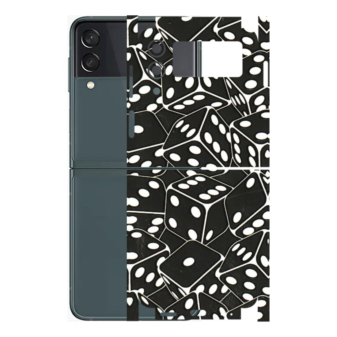 Samsung M/F/Note/Flip and C Phone Skins (All Models) - Big Black Dices - 3D Embossed Finish (L-106) Samsung Galaxy Z Flip 3 (5G)