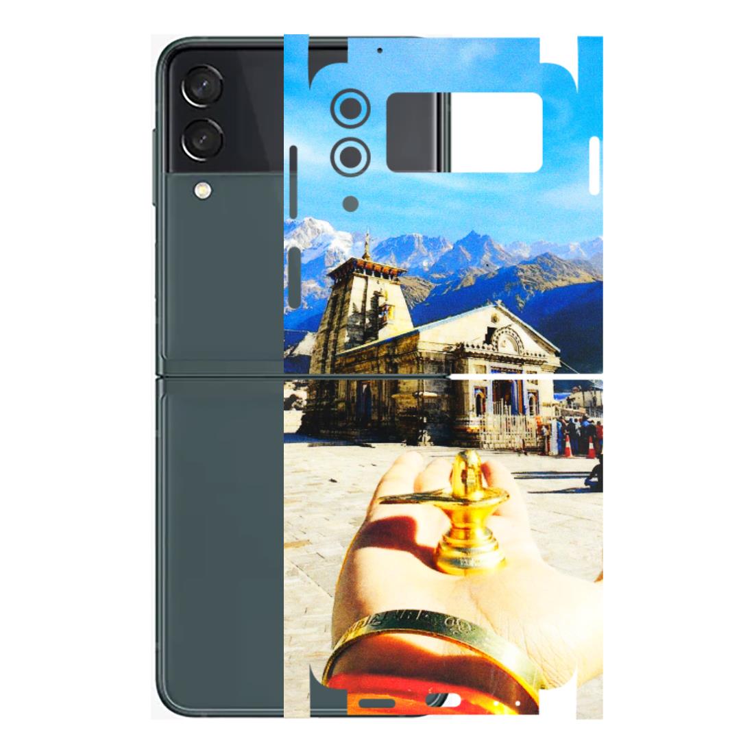 Samsung M/F/Note/Flip and C Phone Skins (All Models) - Beauty of Kedarnath - 3D Embossed Finish (L-108) Samsung Galaxy Z Flip 3 (5G)