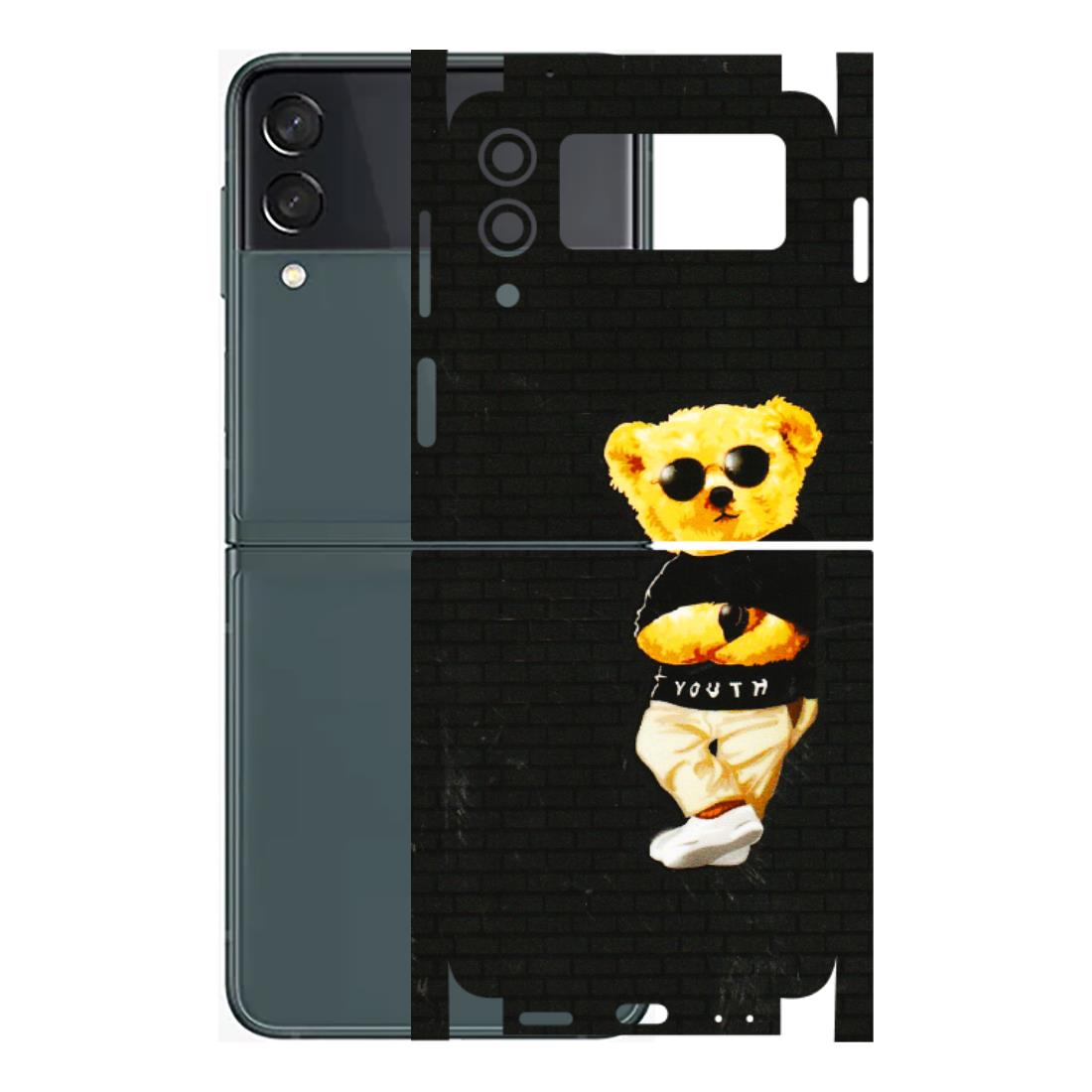 Samsung M/F/Note/Flip and C Phone Skins (All Models) - Classy Teddy Bear - 3D Embossed Finish (L-116) Samsung Galaxy Z Flip 3 (5G)