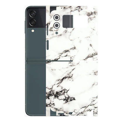 Samsung M/F/Note/Flip and C Phone Skins (All Models) - Black and White Marble Texture - 3D Embossed Finish (L-124) Samsung Galaxy Z Flip 3 (5G)