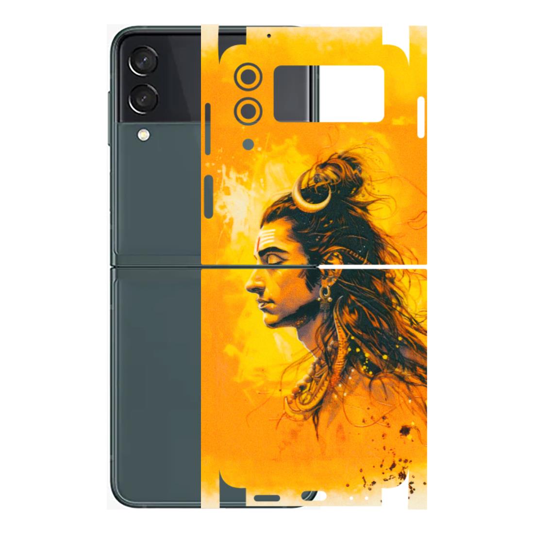 Samsung M/F/Note/Flip and C Phone Skins (All Models) - Shiv Shakti - 3D Embossed Finish (L-14) Samsung Galaxy Z Flip 3 (5G)