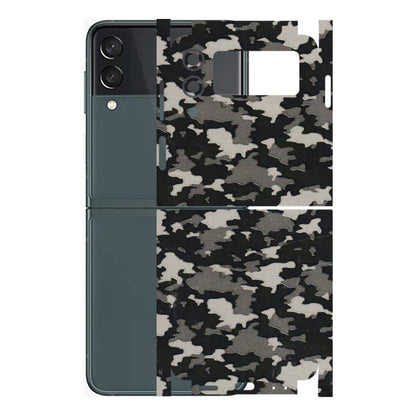 Samsung M/F/Note/Flip and C Phone Skins (All Models) - Black/Grey Camoflaunge - 3D Embossed Finish (L-142) Samsung Galaxy Z Flip 3 (5G)