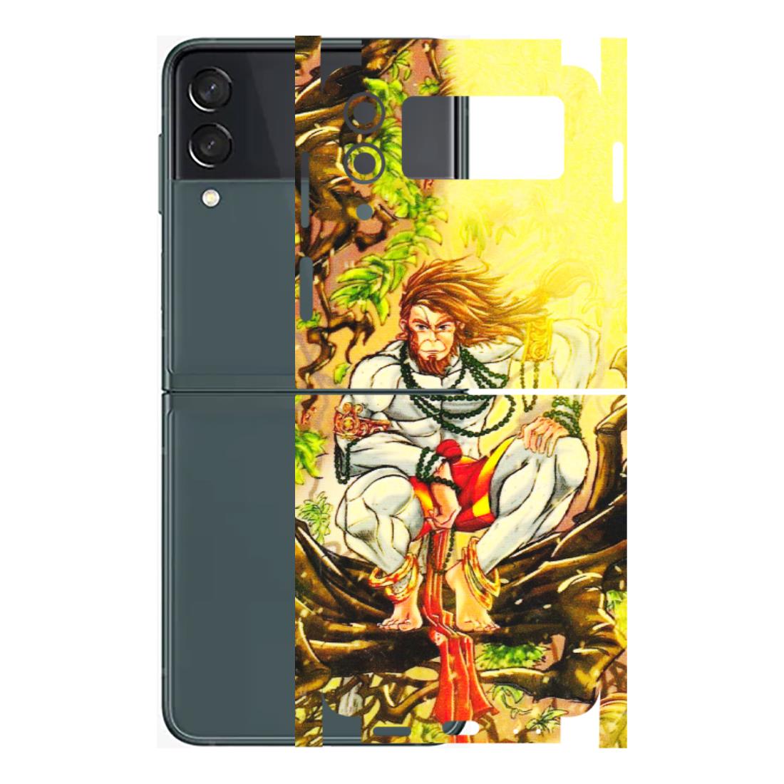 Samsung M/F/Note/Flip and C Phone Skins (All Models) - Lord Hanuman - 3D Embossed Finish (L-152) Samsung Galaxy Z Flip 3 (5G)