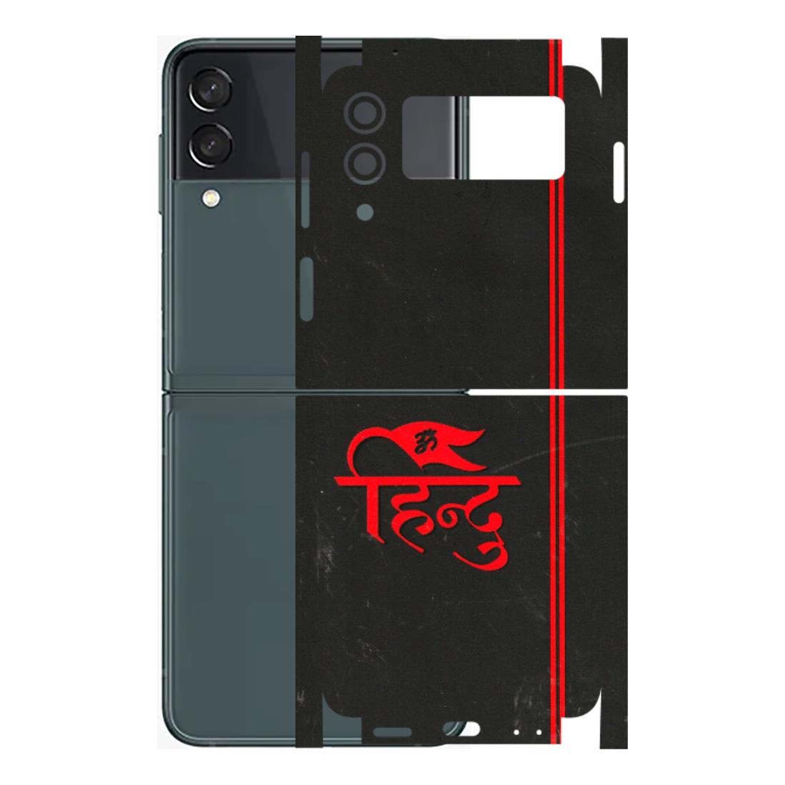 Samsung M/F/Note/Flip and C Phone Skins (All Models) - Hindu Black - 3D Embossed Finish (L-153) Samsung Galaxy Z Flip 3 (5G)
