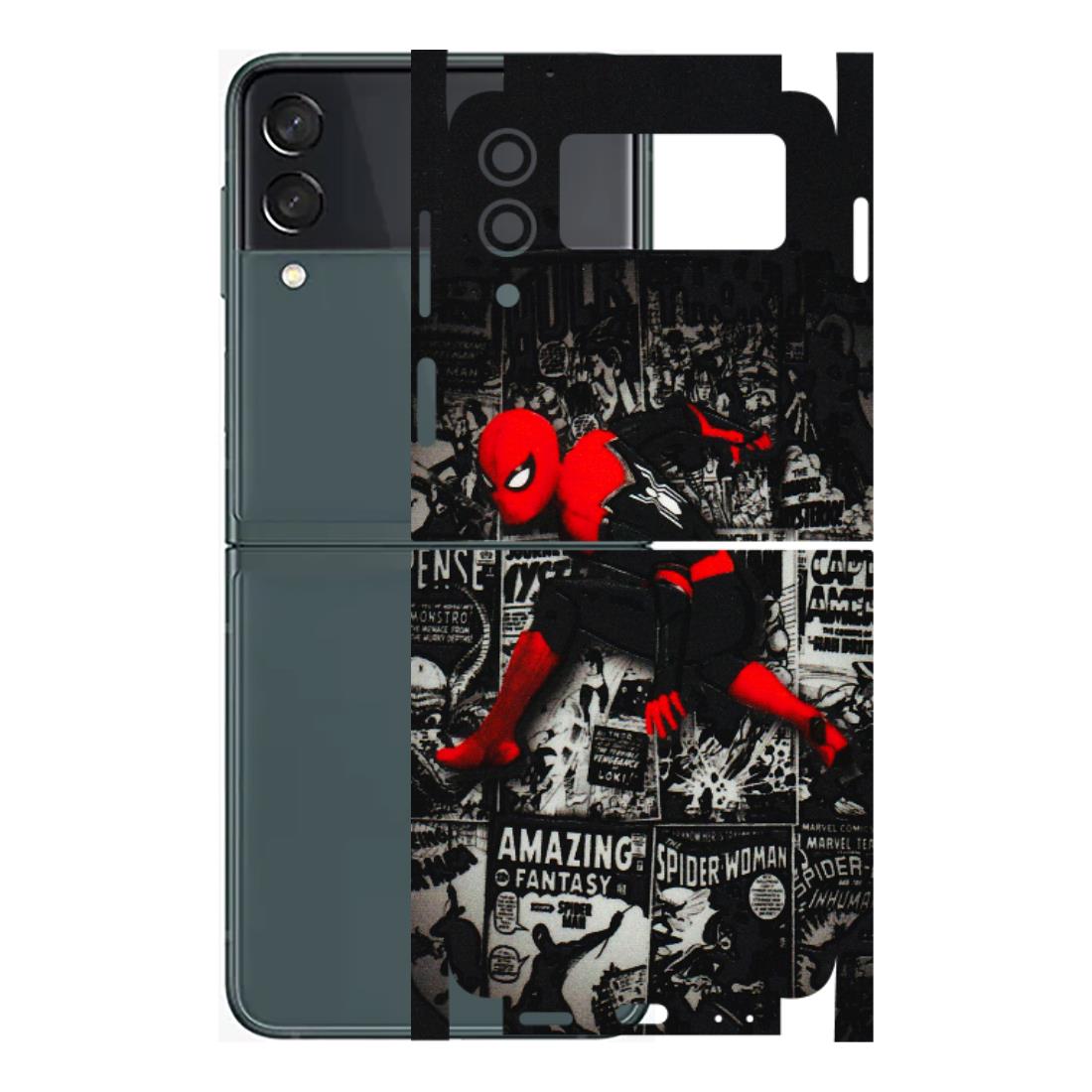 Samsung M/F/Note/Flip and C Phone Skins (All Models) - SpiderMan New - 3D Embossed Finish (L-162) Samsung Galaxy Z Flip 3 (5G)