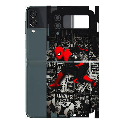 Samsung M/F/Note/Flip and C Phone Skins (All Models) - SpiderMan New - 3D Embossed Finish (L-162) Samsung Galaxy Z Flip 3 (5G)