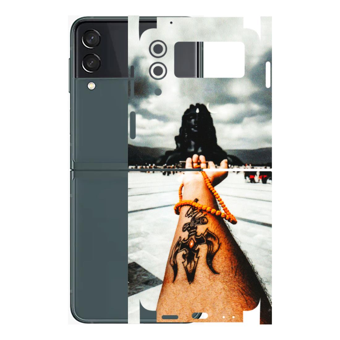 Samsung M/F/Note/Flip and C Phone Skins (All Models) - Jai Adiyogi Mahakaal - 3D Embossed Finish (L-164) Samsung Galaxy Z Flip 3 (5G)