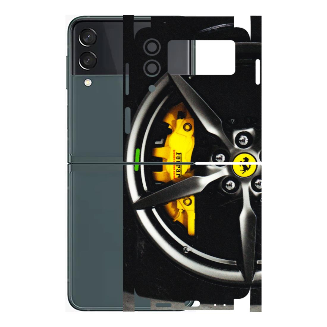 Samsung M/F/Note/Flip and C Phone Skins (All Models) - Ferrari Wheel Alloy - 3D Embossed Finish (L-173) Samsung Galaxy Z Flip 3 (5G)
