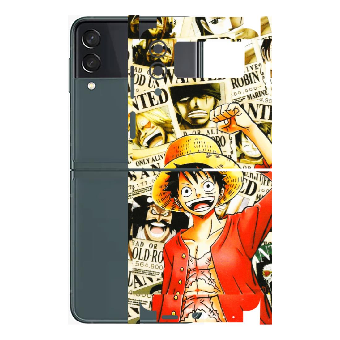 Samsung M/F/Note/Flip and C Phone Skins (All Models) - Luffy Anime - 3D Embossed Finish (L-177) Samsung Galaxy Z Flip 3 (5G)