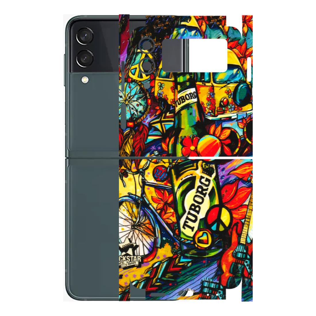 Samsung M/F/Note/Flip and C Phone Skins (All Models) - Cool Beer Bottle - 3D Embossed Finish (L-193) Samsung Galaxy Z Flip 3 (5G)