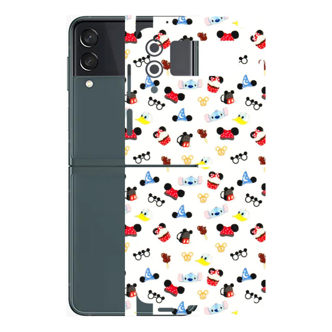Samsung M/F/Note/Flip and C Phone Skins (All Models) - Minnie Mouse & Donald Doodles s - 3D Embossed Finish (L-194) Samsung Galaxy Z Flip 3 (5G)
