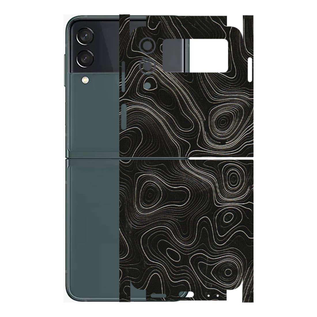 Samsung M/F/Note/Flip and C Phone Skins (All Models) - Black Swirl - 3D Embossed Finish (L-196) Samsung Galaxy Z Flip 3 (5G)
