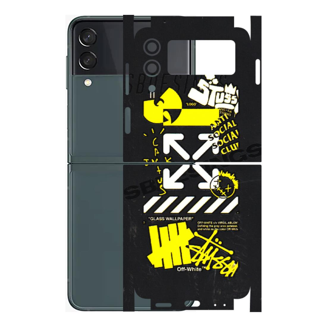 Samsung M/F/Note/Flip and C Phone Skins (All Models) - Anti Social Graffiti - 3D Embossed Finish (L-198) Samsung Galaxy Z Flip 3 (5G)