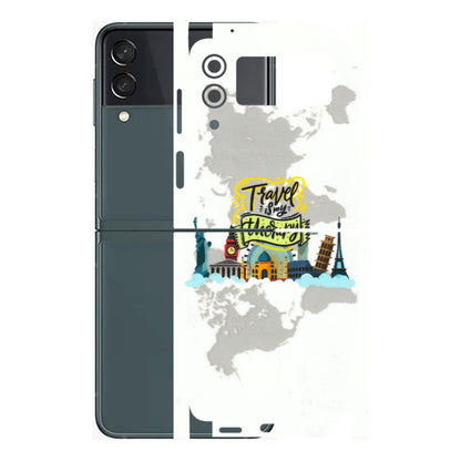 Samsung M/F/Note/Flip and C Phone Skins (All Models) - Travel Therapy - 3D Embossed Finish (L-199) Samsung Galaxy Z Flip 3 (5G)