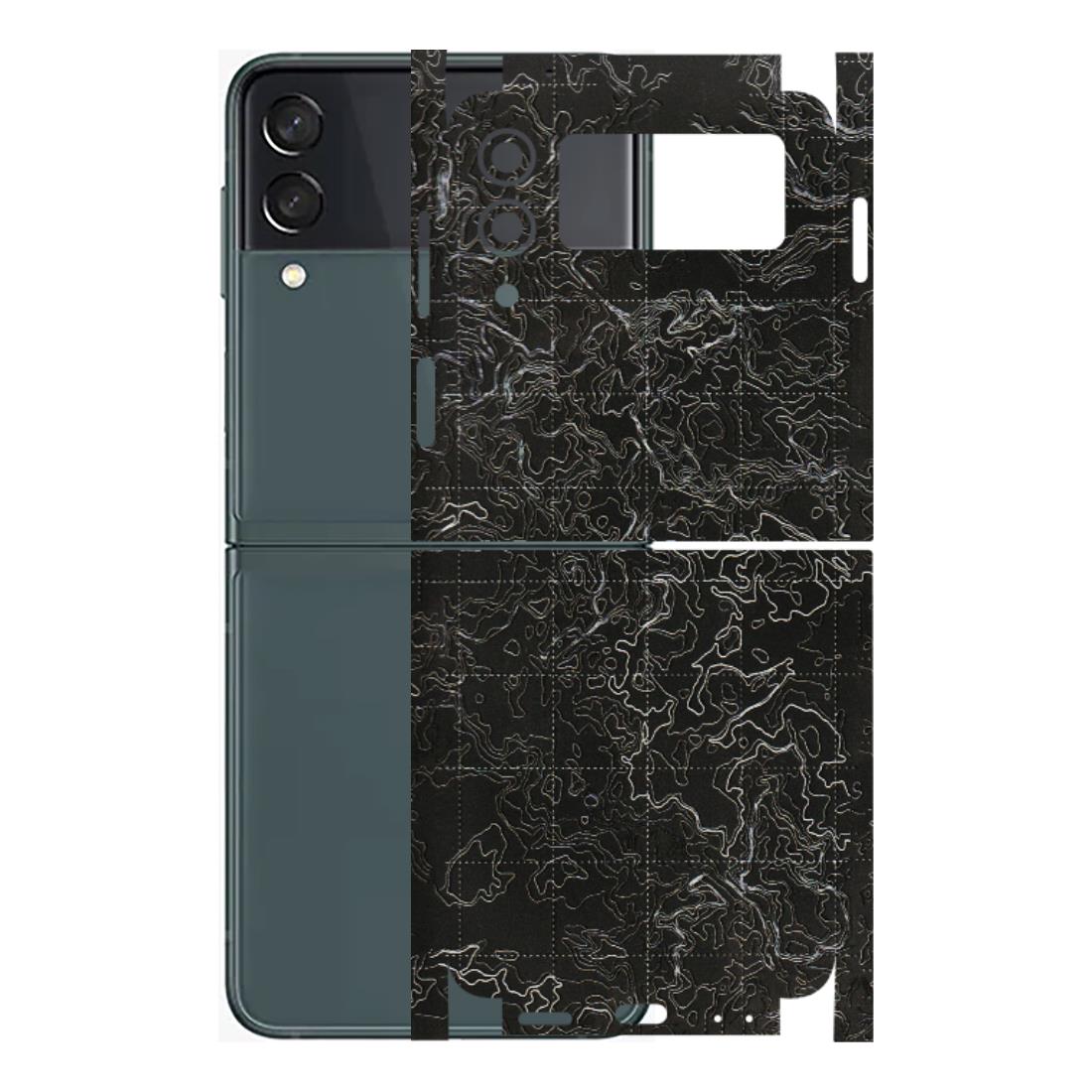 Samsung M/F/Note/Flip and C Phone Skins (All Models) - Black map Texture - 3D Embossed Finish (L-201) Samsung Galaxy Z Flip 3 (5G)