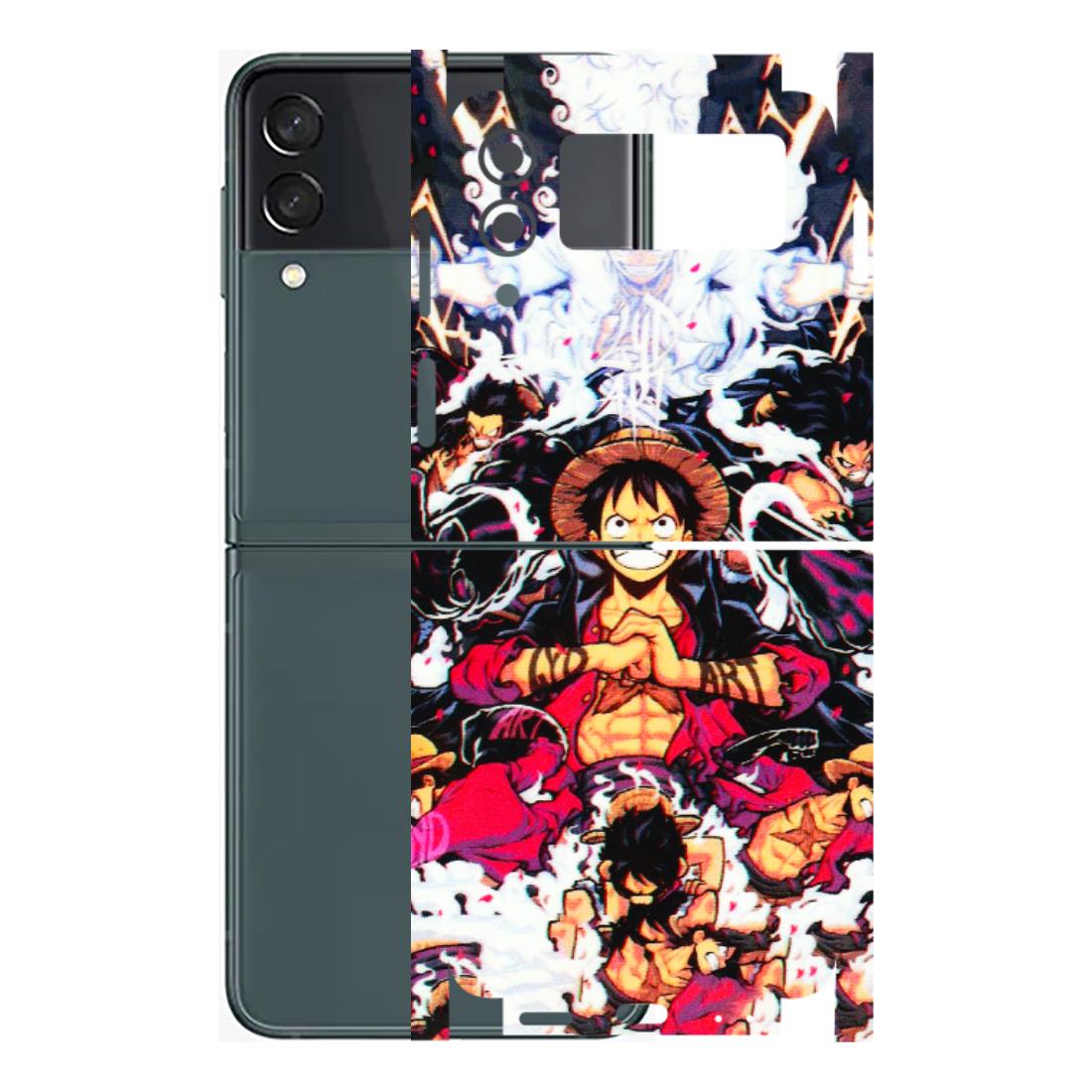Samsung M/F/Note/Flip and C Phone Skins (All Models) - Luffy Anime Character - 3D Embossed Finish (L-203) Samsung Galaxy Z Flip 3 (5G)