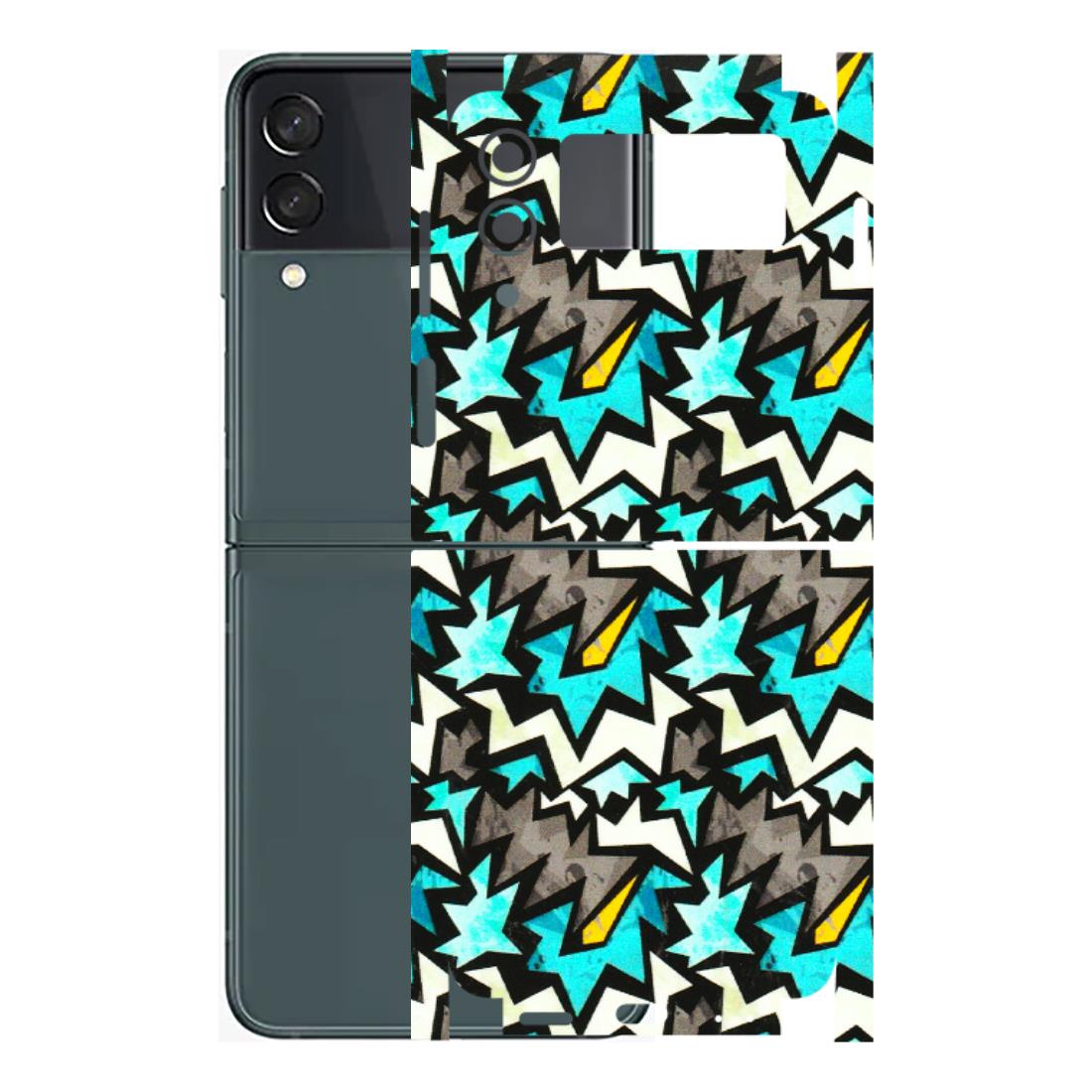 Samsung M/F/Note/Flip and C Phone Skins (All Models) - Funky Zig Zag - 3D Embossed Finish (L-223) Samsung Galaxy Z Flip 3 (5G)