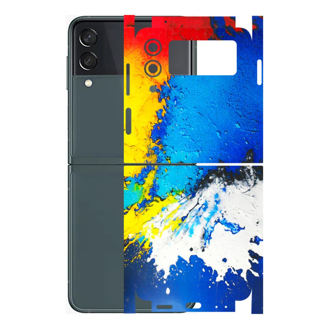 Samsung M/F/Note/Flip and C Phone Skins (All Models) - Acrylic Paint Spill - 3D Embossed Finish (L-229) Samsung Galaxy Z Flip 3 (5G)