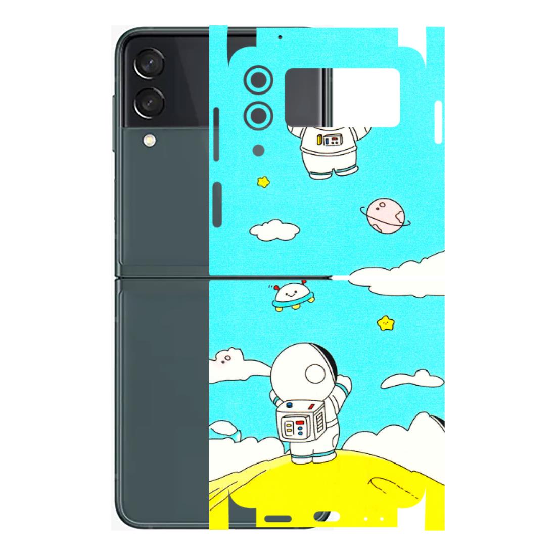Samsung M/F/Note/Flip and C Phone Skins (All Models) - Blue Skies Astro Float - 3D Embossed Finish (L-230) Samsung Galaxy Z Flip 3 (5G)